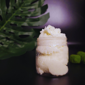 Natural body scrub made with unrefined shea butter and organic coconut oil. Enjoy the natural exfoliating properties of fine dead sea salt. Choose one of perfectly scented options, grapefruit and lemon (Spring Sensation or soothing Rosemary and Mint).  Massage this scrub onto your skin before a shower and come out refreshed, exfoliated, and moisturized. 