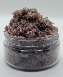 Pink and black fine sea salt. sugar scrub. great for skin removing dead skin cells.