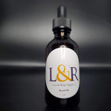 Load image into Gallery viewer, L&amp;R Beard oil (2oz)  cares for your beard and underlying skin. Helps the manageability of your beard and adds moisture naturally.  Made with jojoba oil, sweet almond oil, and an refreshing essential oil blend .  Great for all skin and hair types. Choose from our 4 premium essential oil blends (unscented available). Best used with wooden beard comb.

