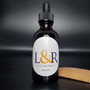 L&R Beard oil (2oz)  cares for your beard and underlying skin. Helps the manageability of your beard and adds moisture naturally.  Made with jojoba oil, sweet almond oil, and an refreshing essential oil blend .  Great for all skin and hair types. Choose from our 4 premium essential oil blends (unscented available). Best used with wooden beard comb.
