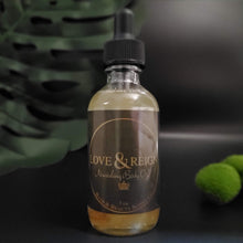 Load image into Gallery viewer, Moisturizing natural oil made with Sweet Almond oil, Shea Nut oil, Carrot Seed oil, and Calendula oil.  Blended to nourish normal to dry skin Naturally scented with calming chamomile flowers and calendula oil Versatile and may be used for hair, skin, or nails. 2 ounces of natural skin healing 
