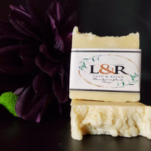 Load image into Gallery viewer, Handcrafted with all natural ingredients (saponified shea butter and olive oil) free from harsh chemicals. Formulated using a plant based recipe, designed to cleanse your skin and provide moisturization. Our soap designs and fragrances are made with natural colorants and pure essential oils. Unscented and color free. Good for all skin types.
