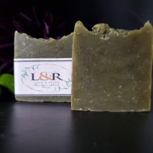 Handcrafted with all natural ingredients (saponified shea butter, coconut oil, olive oil, hemp seed oil, and spirulina powder) free from harsh chemicals. Formulated using a plant based recipe, designed to cleanse your skin without stripping your skin of its natural oils.  Our soap designs and fragrances are made with natural colorants and pure essential oils. Scented with eucalyptus  essential oil. Uplifting scent. Cruelty free.  Always made with love.