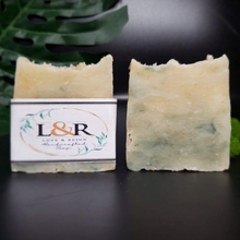 Load image into Gallery viewer, Handcrafted with all natural ingredients (saponified shea butter, cocoa butter, coconut oil, olive oil, and castor oil) free from harsh chemicals. Formulated using a plant based recipe, designed to cleanse your skin and provide moisturization. Our soap designs and fragrances are made with natural colorants and pure essential oils. Naturally pigmented with chlorophyll, paprika, and ground clove. Scented with vetiver &amp; cedarwood essential oils, noted to have antiseptic and anti-inflammatory properties.

