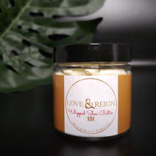 Load image into Gallery viewer, Natural healing properties that may be beneficial for dry skin conditions  Full of antioxidants aimed to naturally reduce scars &amp; fine lines Chemical free, moisturizing hair sealant Made with unrefined shea butter and oil blend (coconut, jojoba, sweet almond, avocado ,grapeseed, rosehip, hemp seed &amp; argon) Best used on clean damp hair.  Use as needed for skin care.  A little goes a long way. Allow butter to melt in your hands and apply.   
