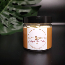 Load image into Gallery viewer, Natural healing properties that may be beneficial for dry skin conditions  Full of antioxidants aimed to naturally reduce scars &amp; fine lines Chemical free, moisturizing hair sealant Made with unrefined shea butter and oil blend (coconut, jojoba, sweet almond, avocado ,grapeseed, rosehip, hemp seed &amp; argon) Best used on clean damp hair.  Use as needed for skin care.  A little goes a long way. Allow butter to melt in your hands and apply.   
