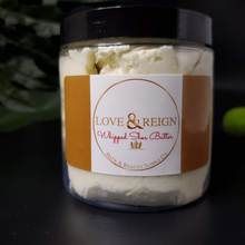 Load image into Gallery viewer, Natural healing properties that may be beneficial for dry skin conditions  Full of antioxidants aimed to naturally reduce scars &amp; fine lines Chemical free, moisturizing hair sealant Made with unrefined shea butter and oil blend (coconut, jojoba, sweet almond, avocado ,grapeseed, rosehip, hemp seed &amp; argon) Best used on clean damp hair.  Use as needed for skin care.  A little goes a long way. Allow butter to melt in your hands and apply.   
