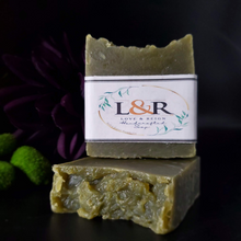 Load image into Gallery viewer, Handcrafted soap bar good for sensitive skin. Fragranced with uplifting scent of eucalyptus. Hemp soap blend for all skin types. 
