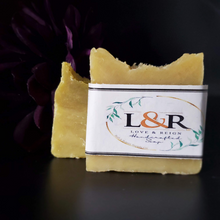 Load image into Gallery viewer, Good for sensitive skin. Hemp soap bar is good for all skin types. Unscented and naturally pigmented. 
